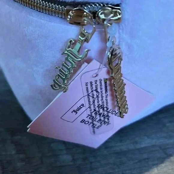 Juicy Couture Cosmetic Makeup Travel Bag Bundle Pink Velour NWT - Picture 6 of 7